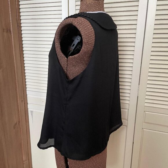Toby & Olive Sleeveless Blouse Top Women’s XL Fully Lined Pleated Collar - Picture 4 of 12